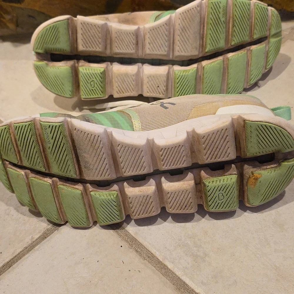 On Running Mint and White Athletic Shoes